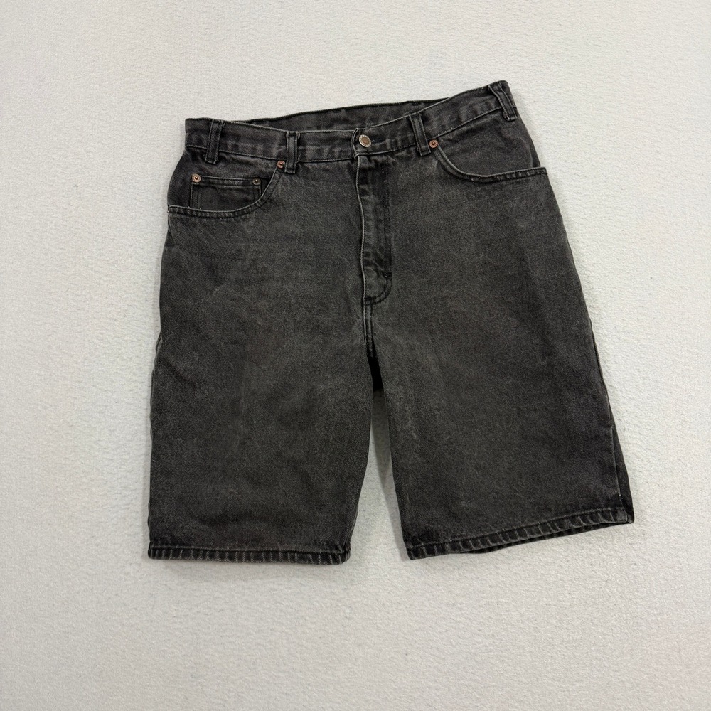 Vintage Route 66 Jean Shorts Men's 32 Black 10" Inseam Denim Jorts y2k 2000s